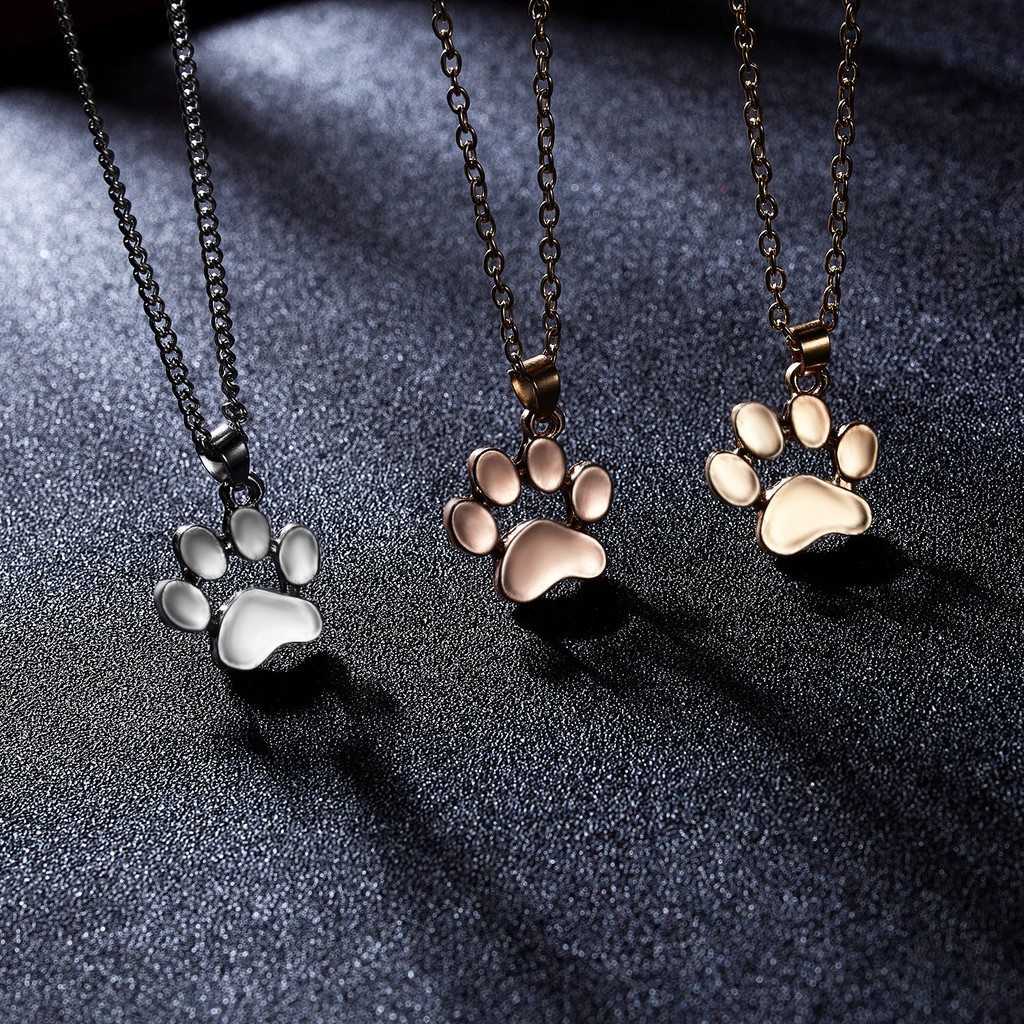 Korea Fashion Cute Animal Foot Necklace Footprint Pendant Accessories Factory Wholesale