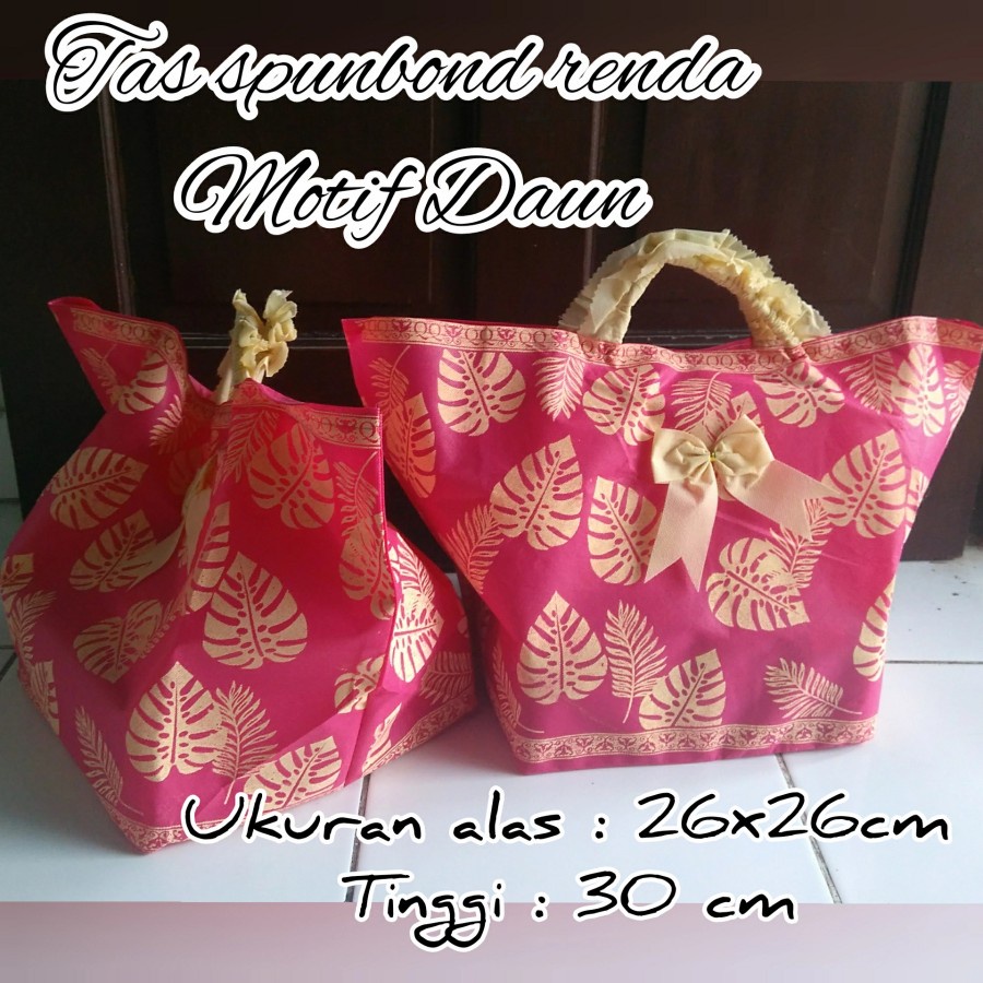 

Tas spunbond renda ukuran 25x25 utk kotak nasi besek dus kue tumpeng mini bingkisan / hajatan