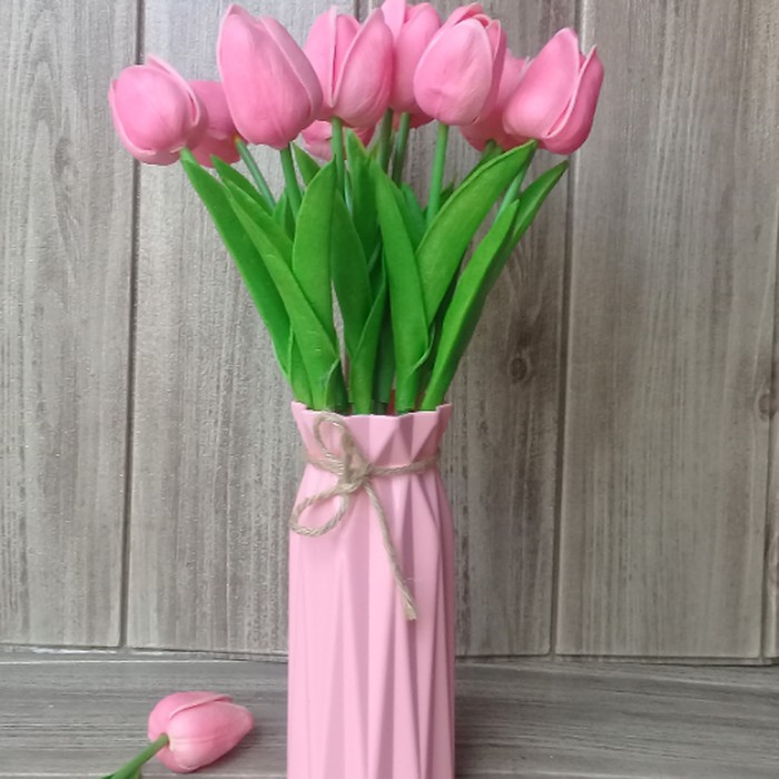 Paket Bunga Tulip Latex Dgn Vas Pink Shopee Indonesia