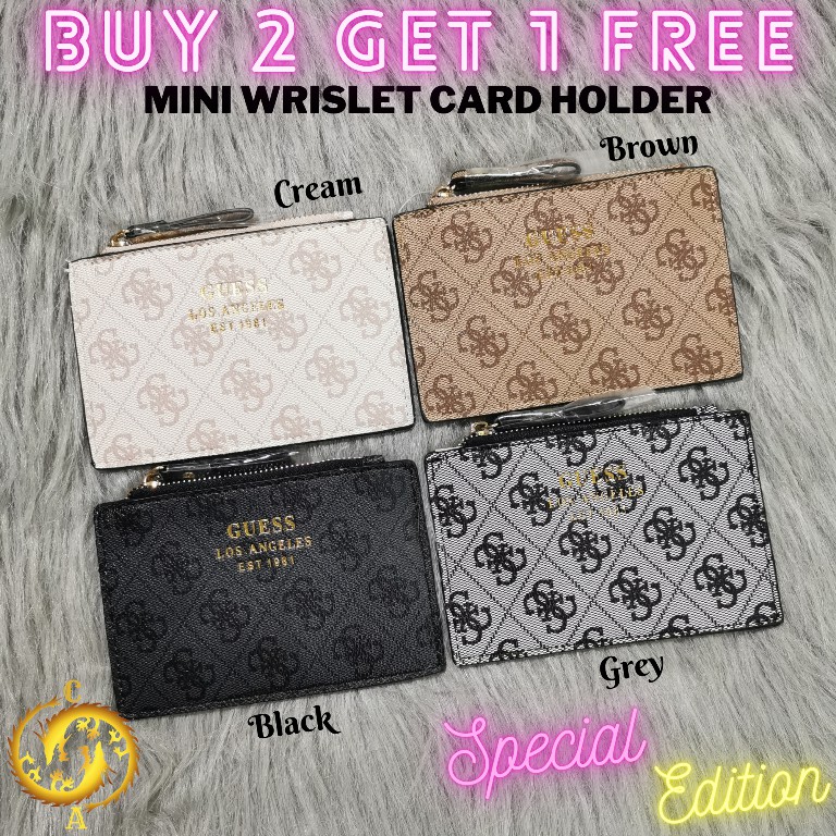 [BUY 2 GET 1 FREE] GUESS MINI WRISLET CARD HOLDER 3 SLOT ORIGINAL