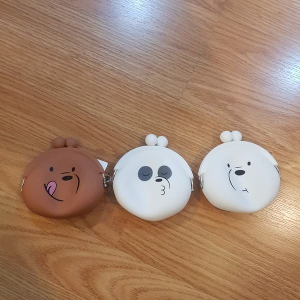 Dompet Koin We Bare Bears Dompet Coin Purse Silicone Miniso Japan