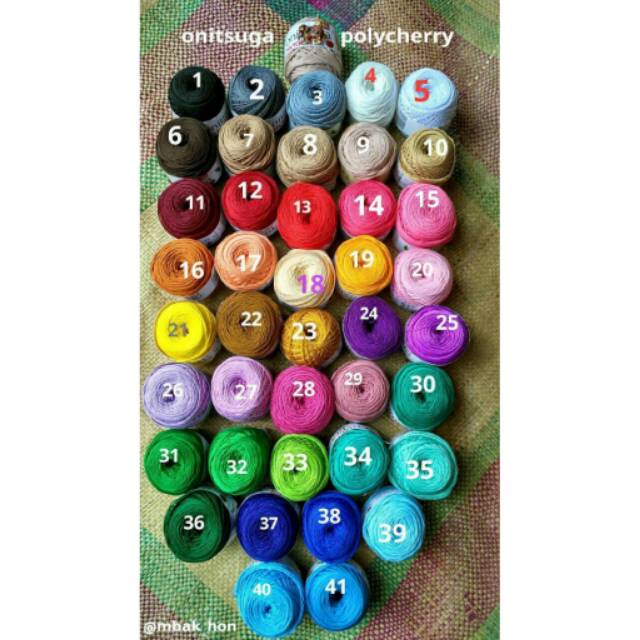 Benang rajut polycherry onitsuga d18