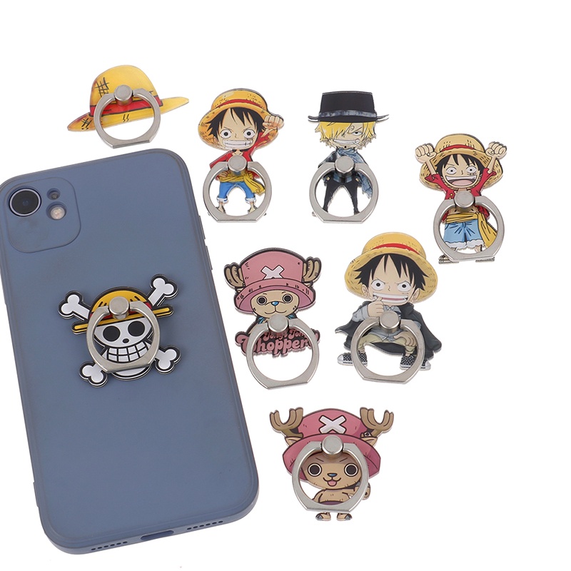 # Kaos T-Shirt Wanita Lengan Pendek Motif Print #Ring Holder Handphone Bahan Akrilik Motif One Piece Luffy Chopper