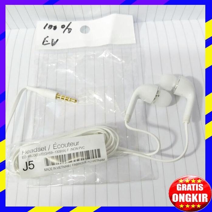 ACC HP HEADSET SAMSUNG S4 MODEL KARET + MIC ORIGINAL HANDFREE