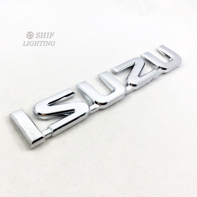 Stiker Emblem / Badge Motif Logo Isuzu Bahan ABS Chrome untuk Bagasi Belakang Mobil suzu