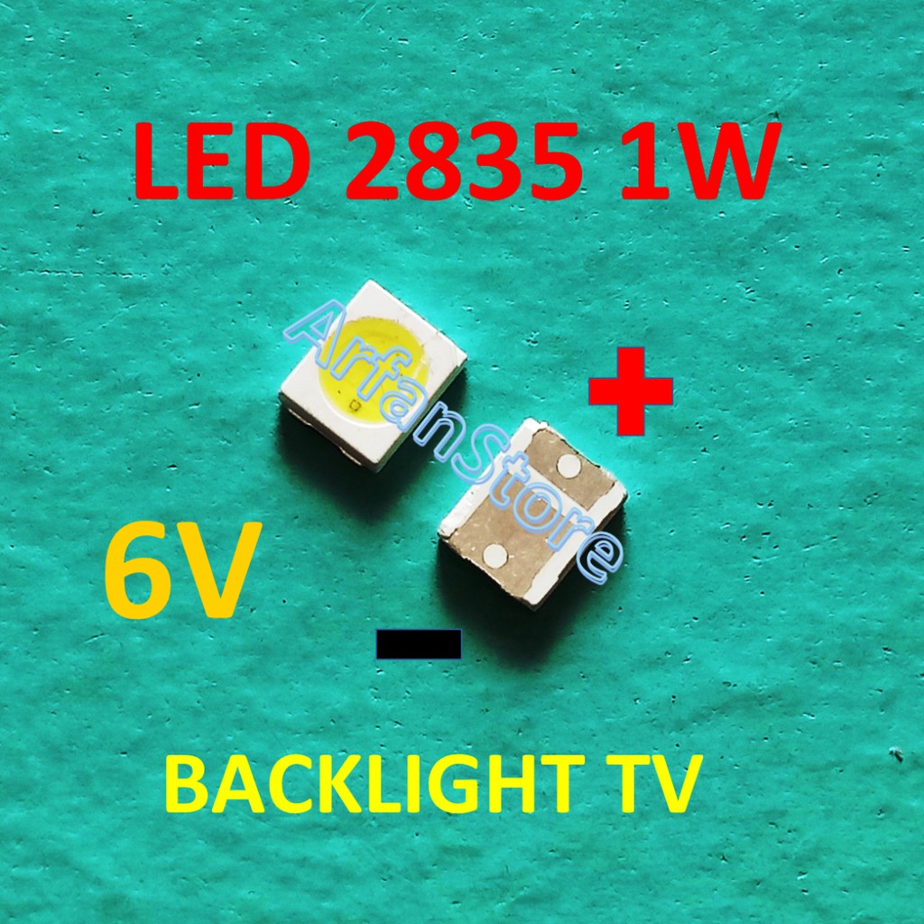 Led 2835 3528 6V 1W Cold White Backlight TV SMD Lampu Putih Terang