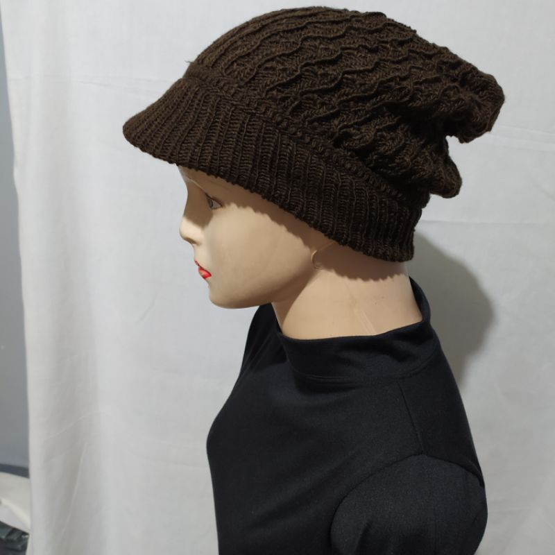 Topi rajut -kupluk -ciput rajut bahan rajut wool yang tebal