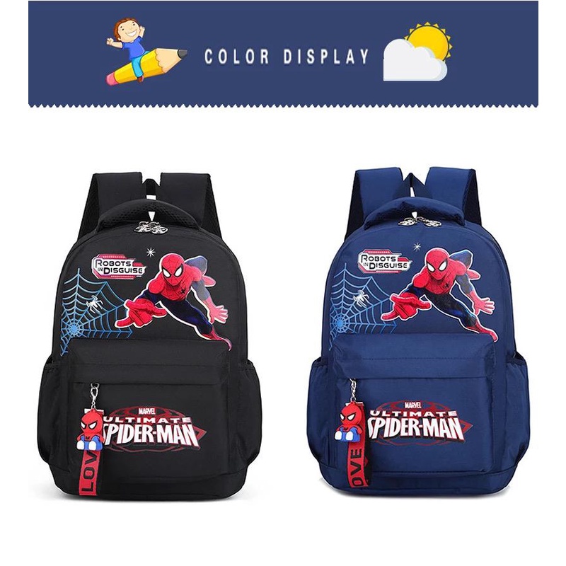 Ransel Anak Terbaik Marvel Backpack Karakter spiderman captain america ada saku laptop BISA COD.