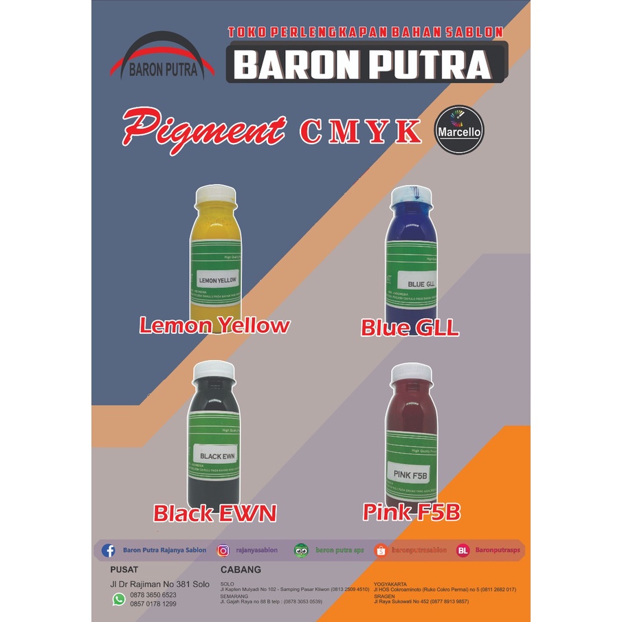 

PIGMENT WARNA CMYK (GLL, F5B, LEMON, EWN) 100GR