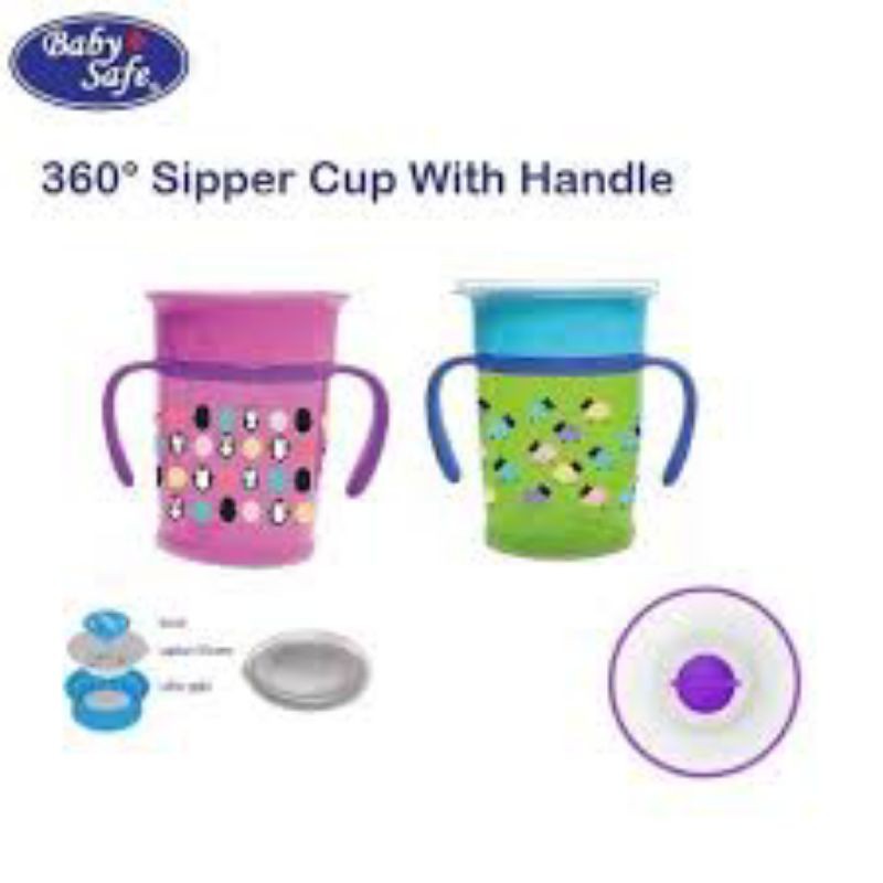 BABY SAFE 360 CUP WITH HANDLE (AP013) / SIPPY CUP / CANGKIR BAYI