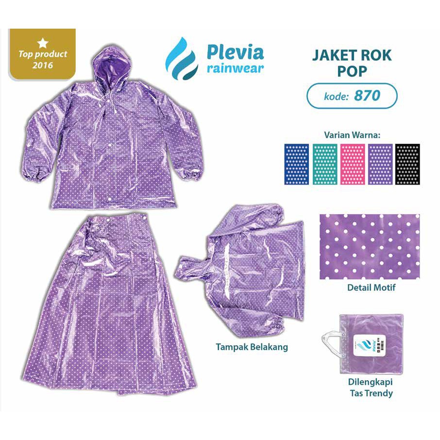 Jas Hujan Jaket Rok Plevia POP JR-870