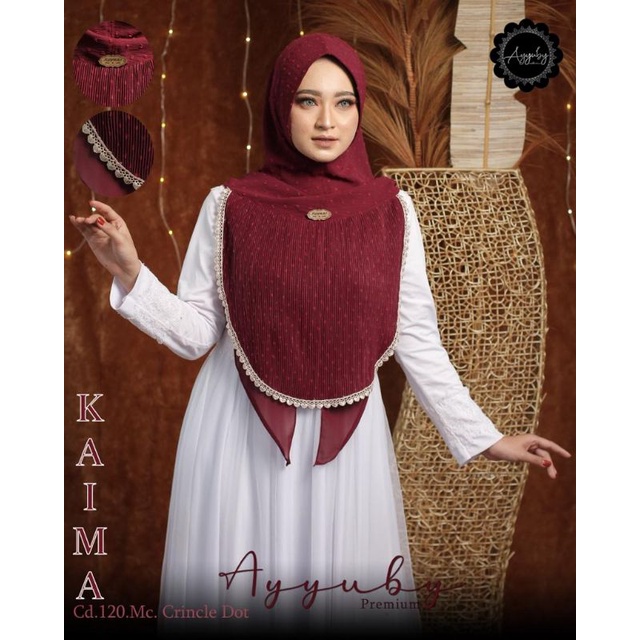 HIJAB KHIMAR KAIMA RENDA BAHAN CRINCKLE BINTIK DOTTY MIX CERUTYBABYDOL RENDA IMPORT ORI AYYUBY