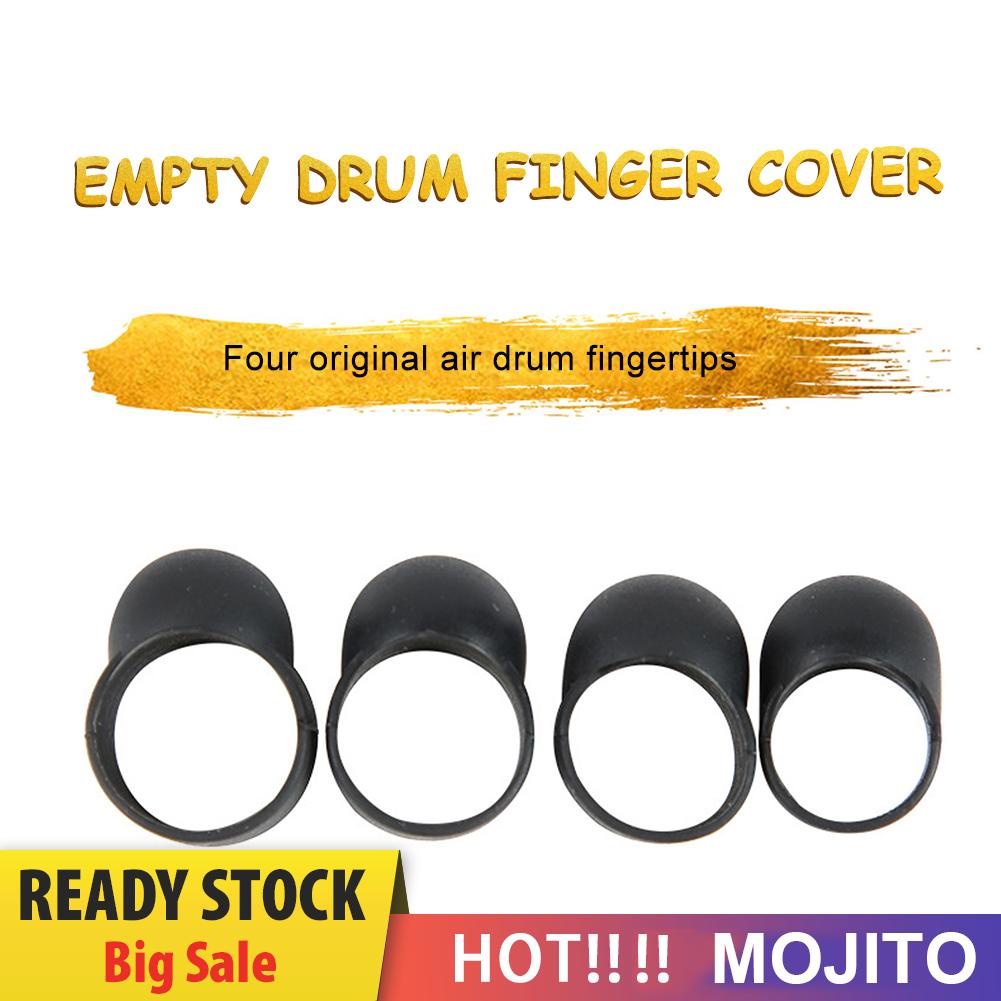 4pcs Pelindung Jari Bahan Karet Silikon Untuk Bermain Drum