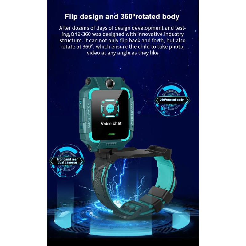 [COD] Z6 waterproof Kids Dual Camera 360°  SmartWatch anak AntiAir jam tangan gps anak 2 camera IP67