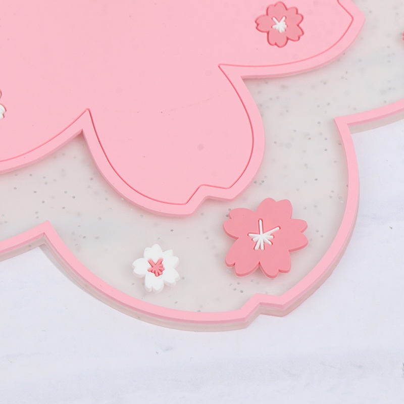 2pcs Cangkir Minum Desain Cherry Blossom Gaya Jepang Anti Slip Tahan Panas