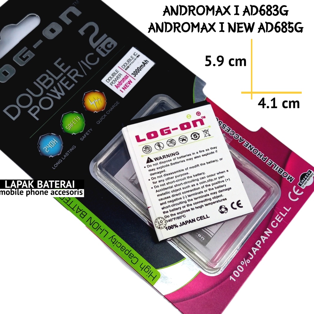 LOG - ON Smartren Andromax i AD683G  |  Andromax I NEW AD685G LI37163W Baterai Double IC Protection Battery Batre