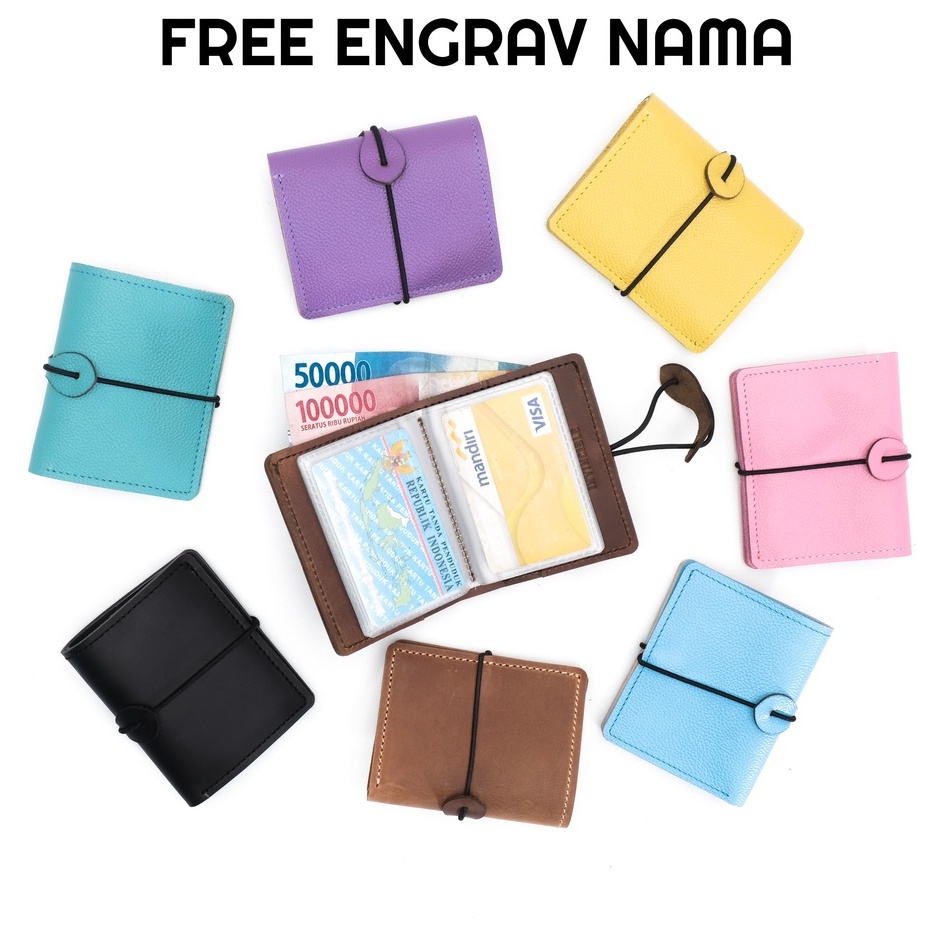 Dompet Kartu Card Holder Pria Wanita Lipat Dua Muat 26 Slot Kartu FREE GRAFIR NAMA