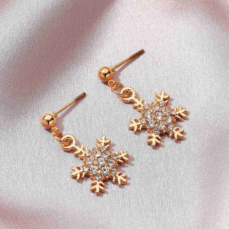 Fancyqube Anting Sterling Silver 925 Desain Snowflake Hias Batu Permata Topaz Biru Untuk Wanita