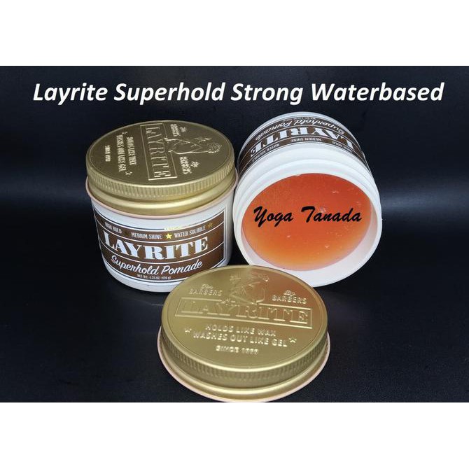 KKO3 POMADE LAYRITE SUPERHOLD SUPER HOLD HEAVY WATERBASED (FREE SISIR SAKU) NJ3Z