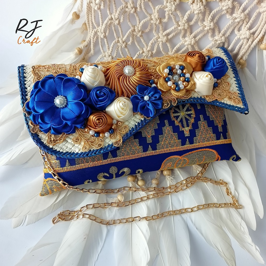 RJ CRAFT - Clutch Tapis Bordir Clutch Anyaman Pandan Clutch Pesta Wanita Clutch Party Clutch Trendy