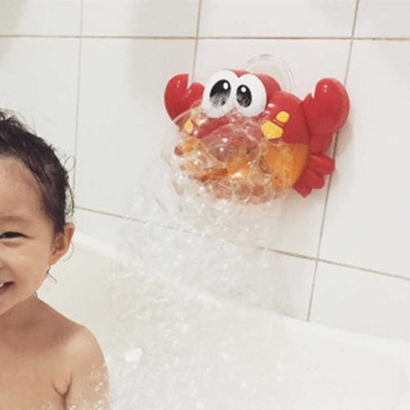 Dispenses Mandi Bayi Balita Boneka gelembung sabun otomatis dengan musik Bubble Crab Pembuat Gelembung Sabun Balon Otomatis dengan Musik Mainan anak sabun mandi Bubble Machine Music Bathtub Soap Machine Automatic Bubble Maker Baby Bathroom Funny Toy