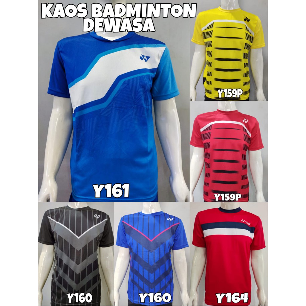 ATASAN KAOS BADMINTON DEWASA/KAOS JERSEY BULUTANGKIS Y159/Y160/Y161P/Y168P