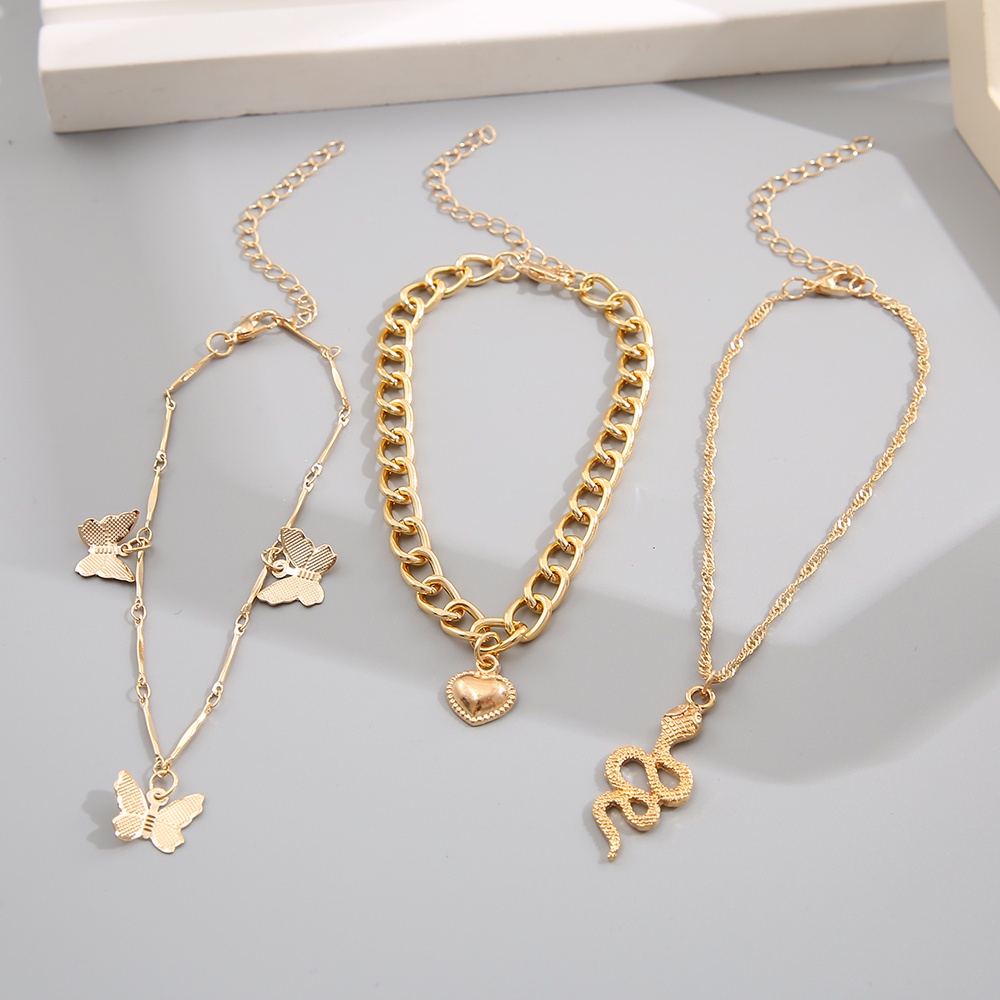 Set Perhiasan Gelang Kaki Rantai Manik-Manik Kristal Mutiara Gaya Bohemian Vintage Untuk Wanita