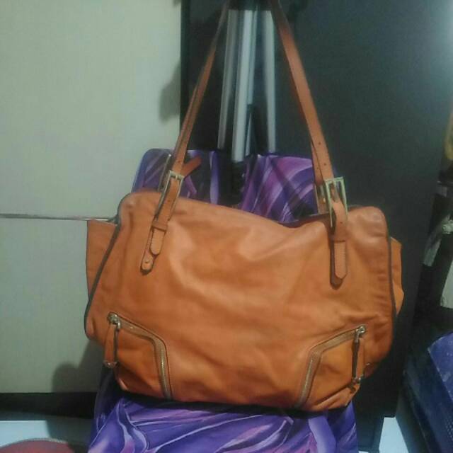 Tas wanita orange , kulit asli