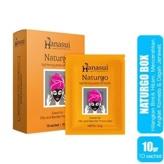 ^ KYRA ^ Hanasui Naturgo BLACK Mask / Masker Wajah / Masker Komedo Peel Off [Box/10 sachet]