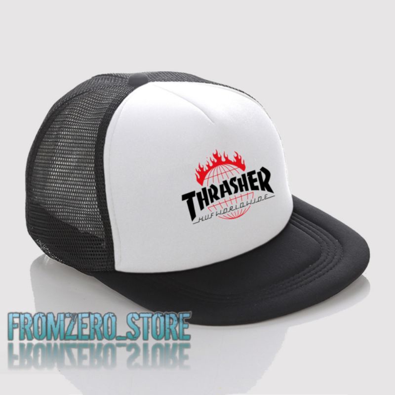 Topi Snapback Jaring Distro / Topi Snapback Trucker - Topi trasher Logo