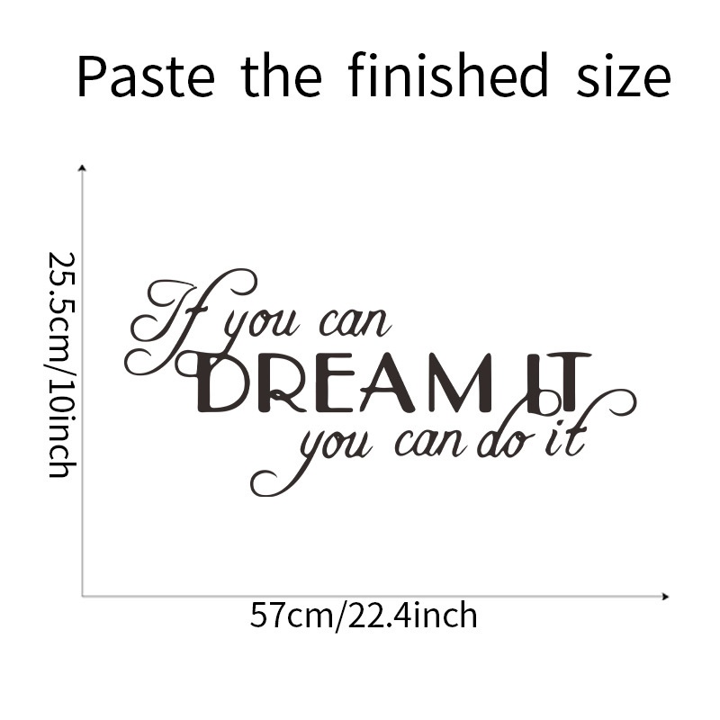 Stiker Dinding Desain Tulisan If You Can Dream It You Can Do It Untuk Kamar Tidur