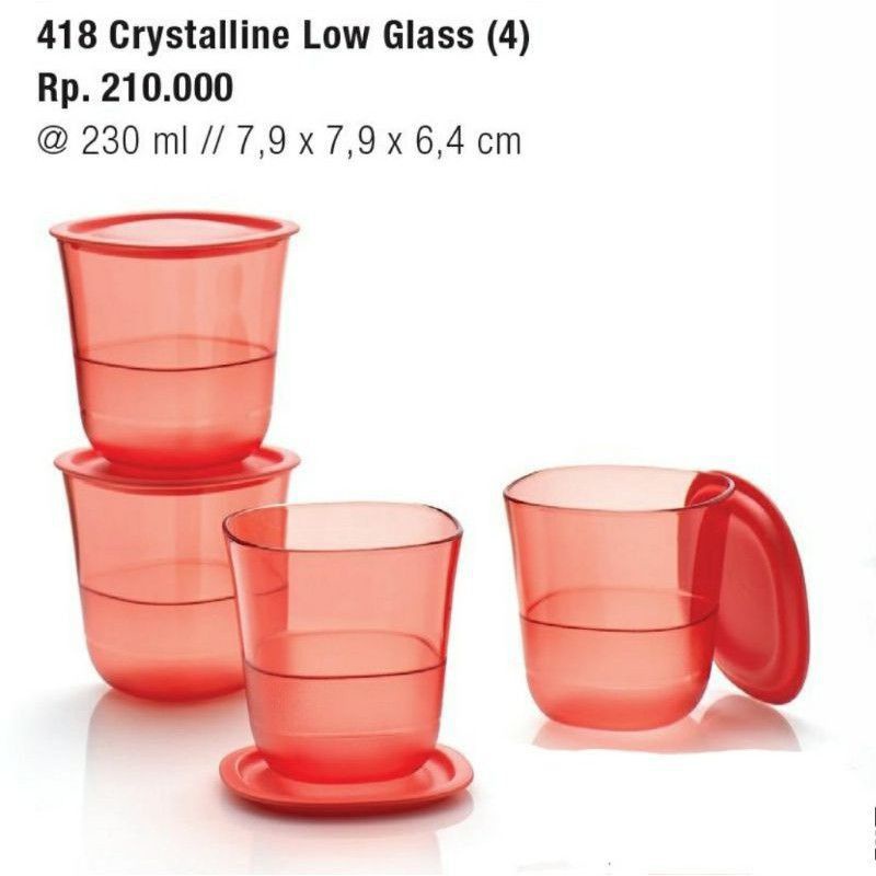 

Tuperware Low glass 4pcs Gelas ada tutup
