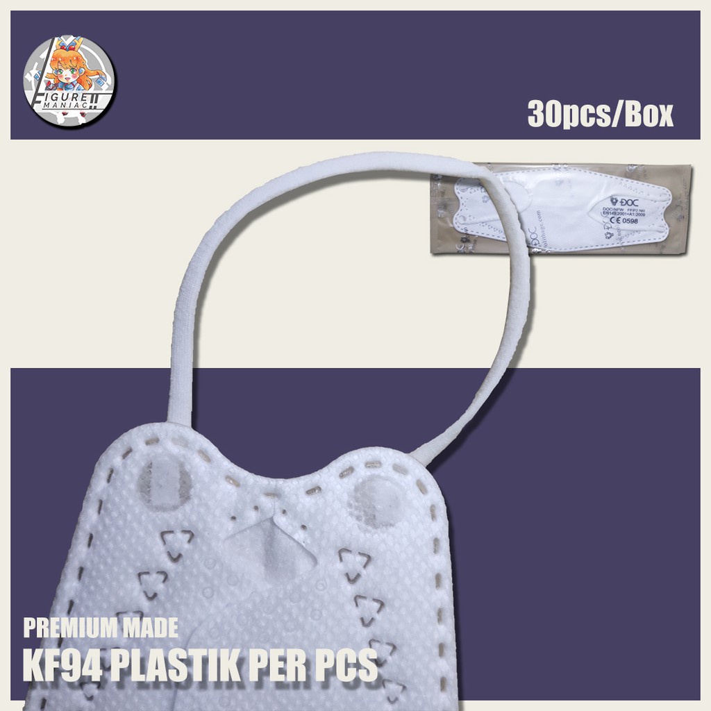 Masker KF94 Premium DOC Putih Plastik Per Pcs 4 PLY 1 Box isi 30 PCS