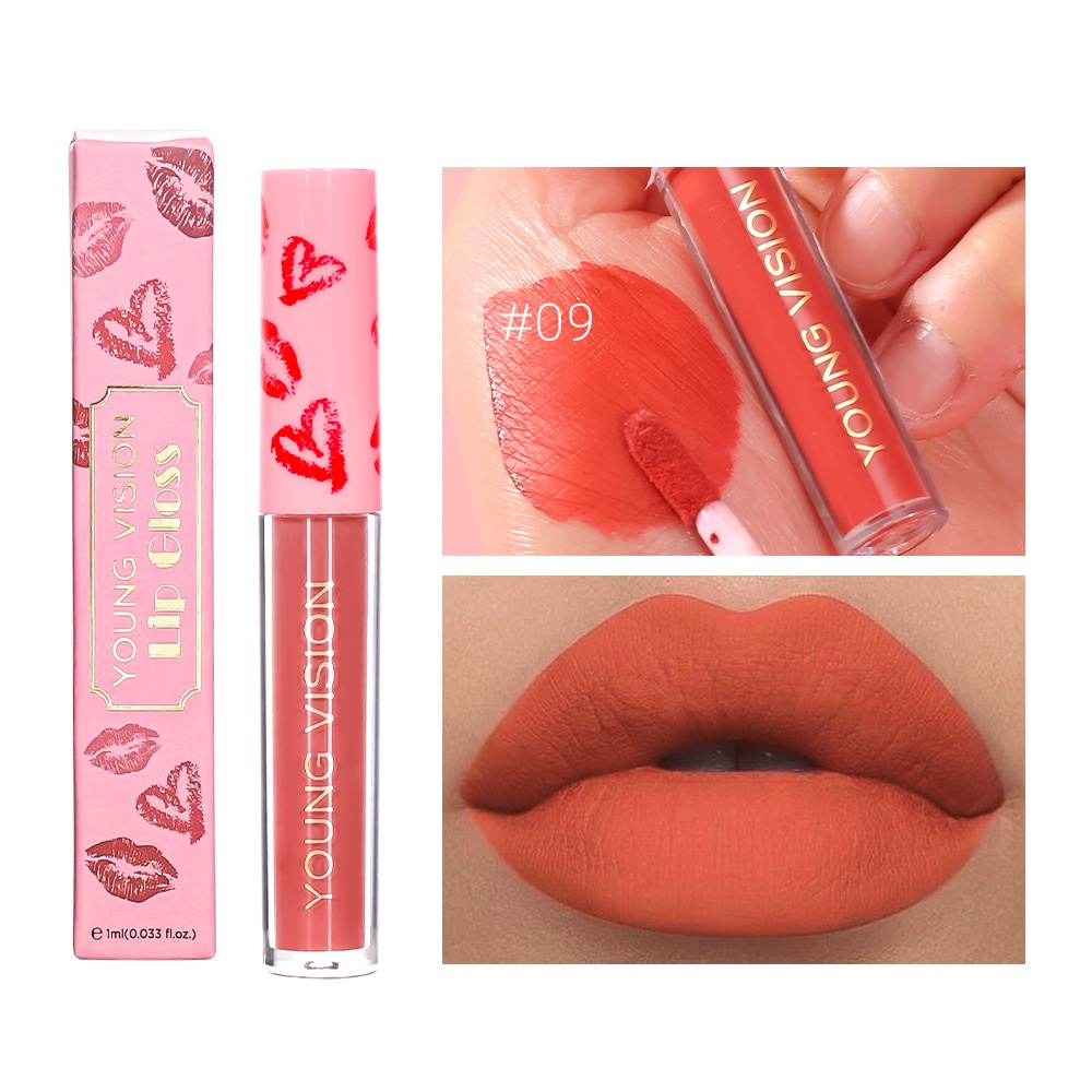YOUNG Matte Lipgloss Lipstick  Moisturizing Shine and Shimmer Plumping Lip Gloss Glasir Bibir Tahan Lama Tahan Air