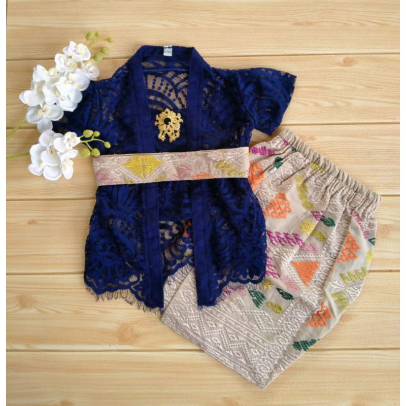 0-5 tahun free bandana SET ANAK KEBAYA BROKAT+KAMEN OBI