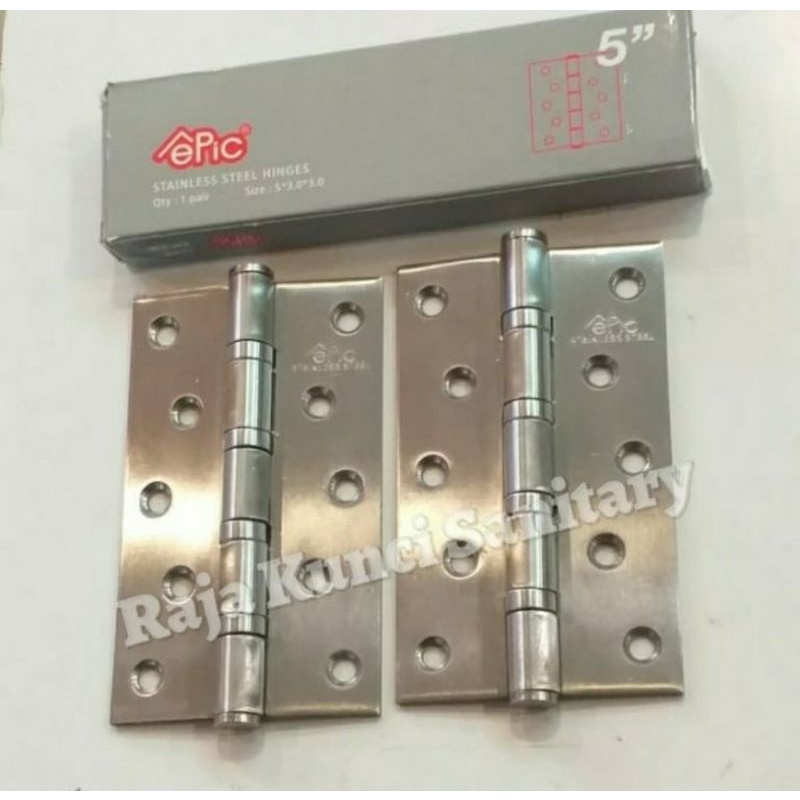 Engsel Pintu Epic 5&quot;x3x3mmx4BB Stainless/Engsel Pintu Epic 5 Inch