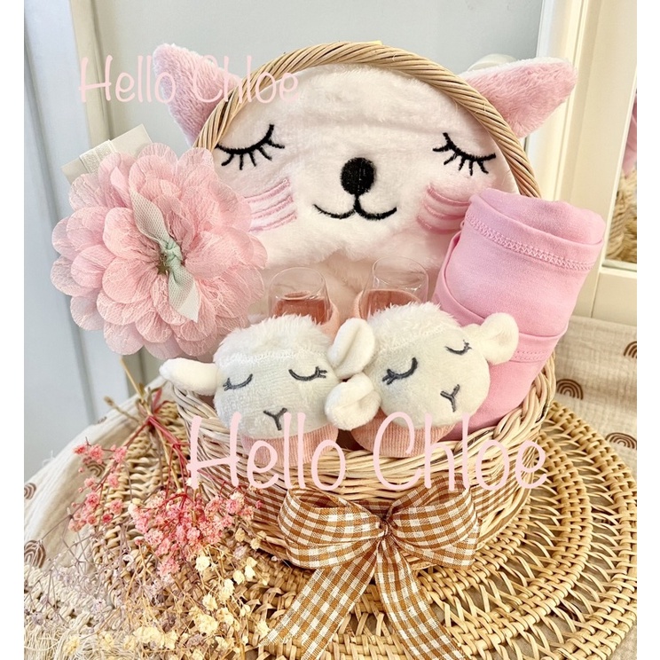 HELLO CHLOE - Blanket &amp; Pillow Series | Newborn Baby Gift Set | Hampers Baby | Kado Lahiran Bayi