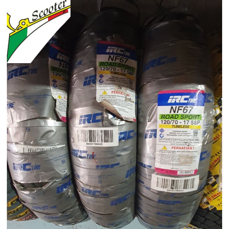 IRC NF67 uk. 120/70 - 17 (Ban standar bawaan pabrik utk Yamaha Jupiter MX King Yamaha New Vixion