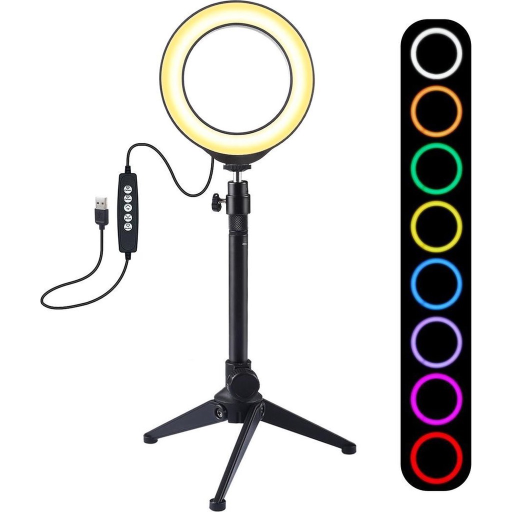 Paket TRIPOD TRIPOD STAND 1.6m / 2.1m Plus RingLight RGB Rainbow MIXIO Ring Light RGB Rainbow 26CM