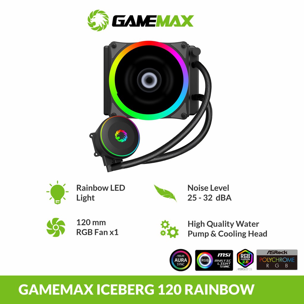 GameMax Iceberg 120 Rainbow AIO Liquid Cooler