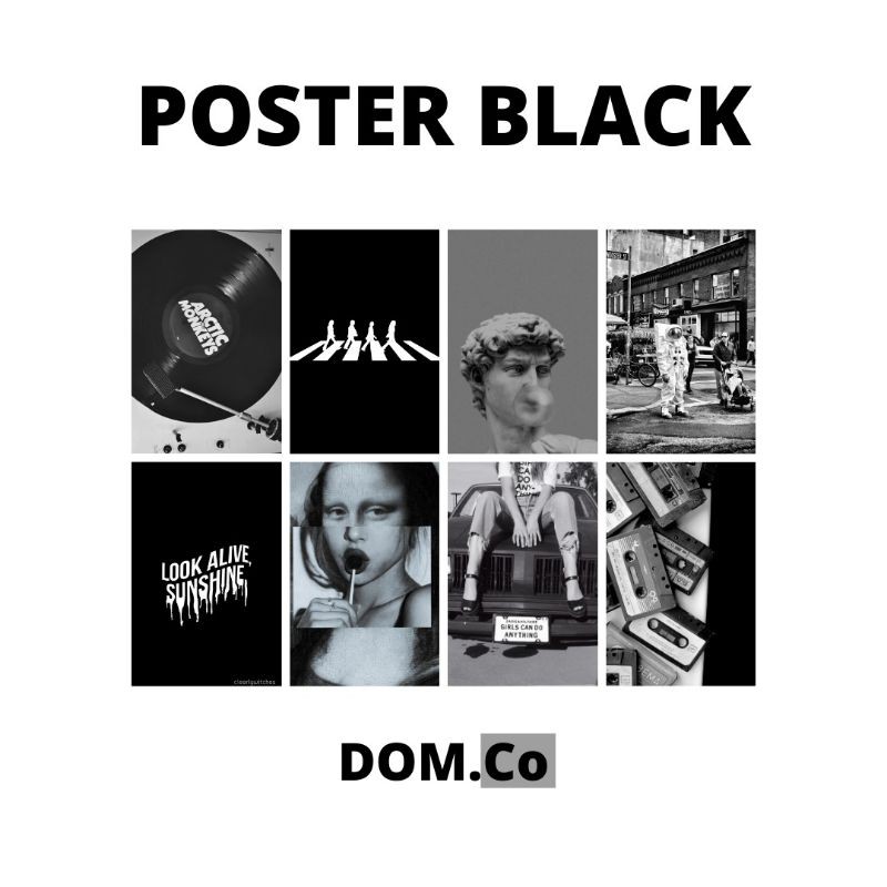 Poster Dinding Hitam / Hiasan dinding tema hitam / Wall Poster