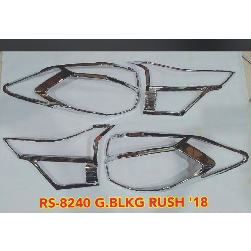 GARNISH GARNIS LIST LIS LAMPU BELAKANG BLK STOPLAMP MOBIL ALL NEW RUSH TERIOS 2018 CROME CHROME CROM