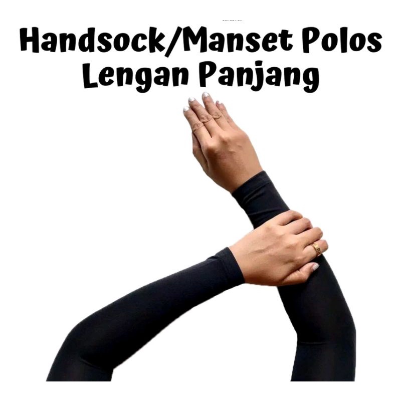 SEPASANG HANDSHOCK MANSET TANGAN HITAM POLOS