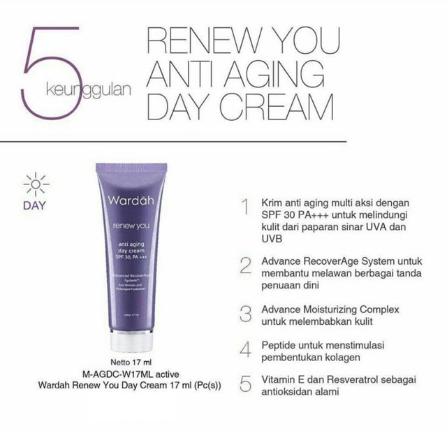 wardah renew you anti aging day cream