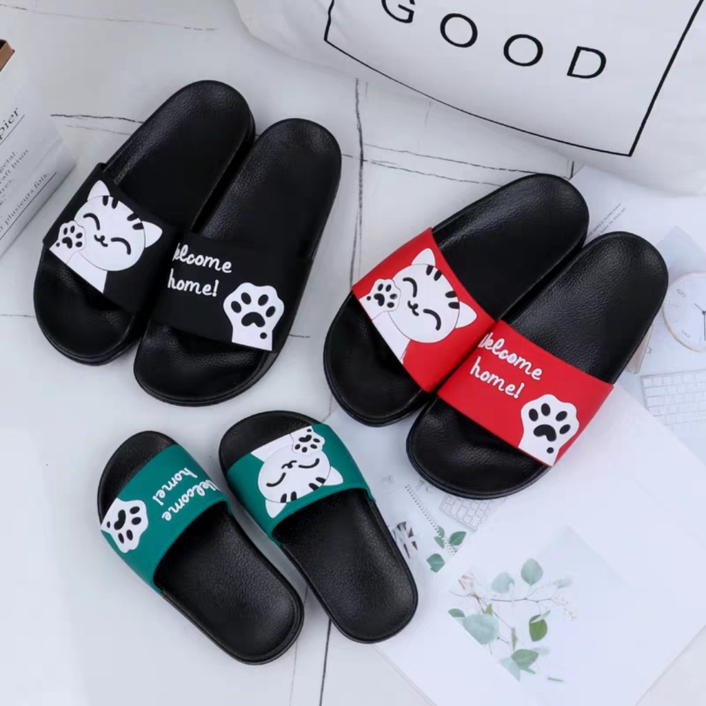  Sandal  Slip On Karet  Welcome Home Mpus Shopee  Indonesia