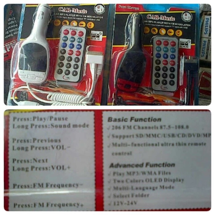 CAR CHARGER FM MODULATOR TRANSMITER