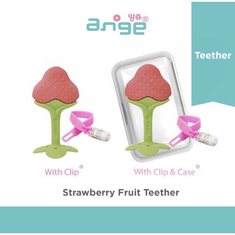 ANGE Fruit Teether With Clip And Case - Gigitan Bayi