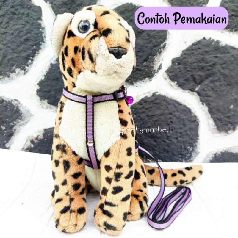 Tali Kucing Hernes Harnes H Harness Tali Badan Hewan Motif Garis Hitam