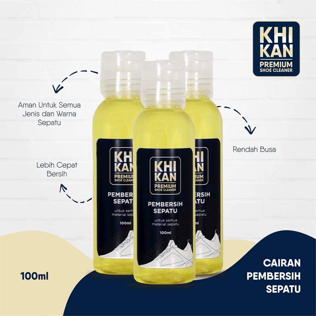 Khikan Premium Shoes Cleaner 100ml SHOES CLEANER PREMIUM SHOES CLEANER CAIRAN PEMBERSIH SEPATU
