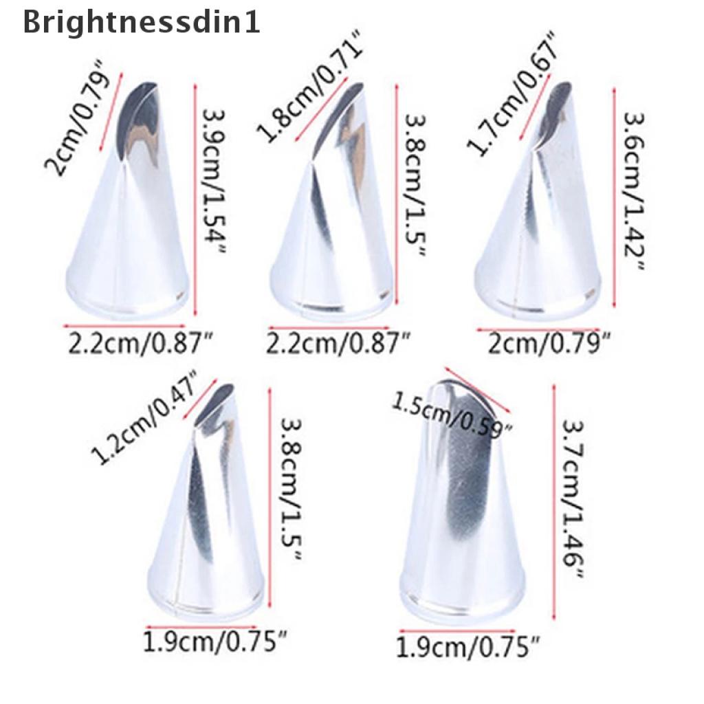 [Brightnessdin1] 5Pcs/Set Rose Petal Metal Cream Tips Cake Decorating Tools Icing Piping Nozzles  #
